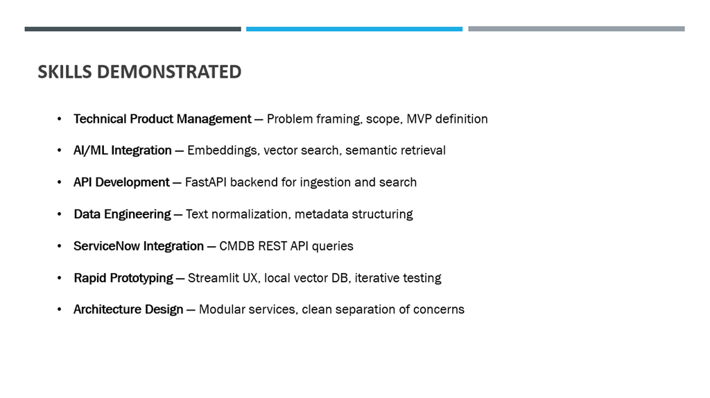 Slide 11 — Skills Demonstrated